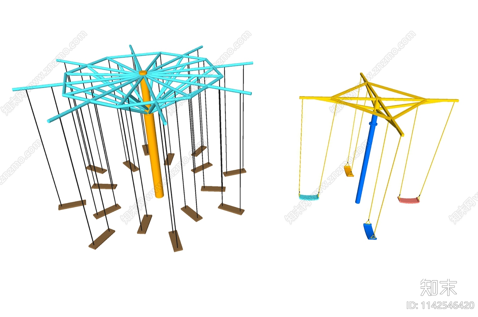 无动力游乐设备你追我赶SU模型下载【ID:1142546420】