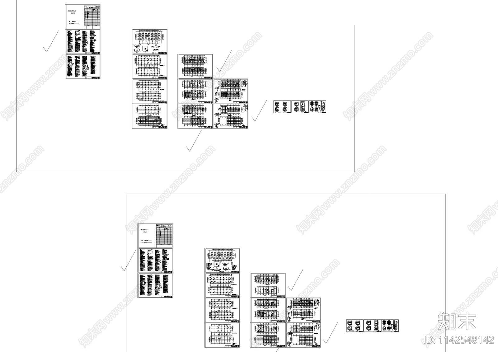 中式仿古建筑结构cad施工图下载【ID:1142548142】