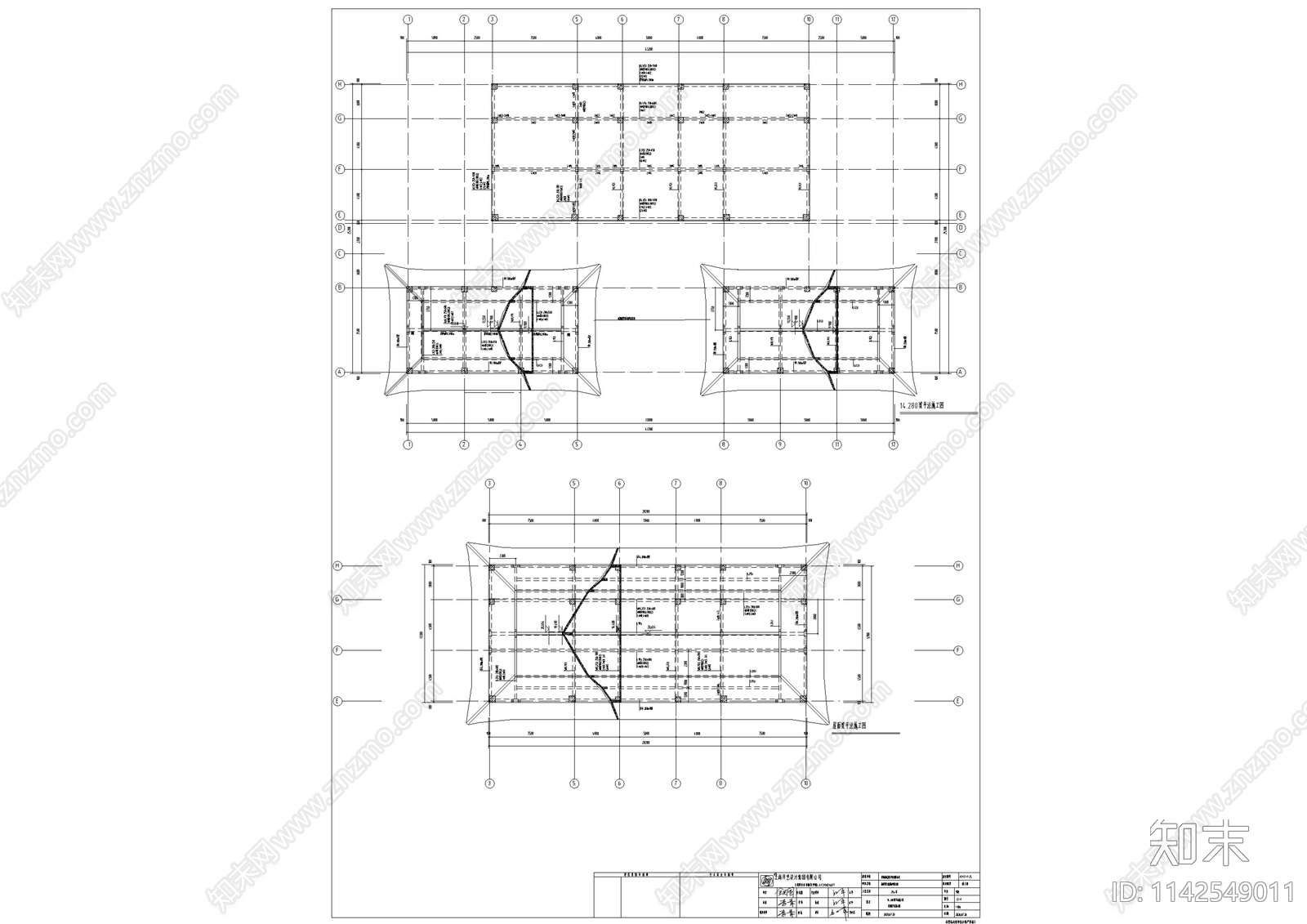 中式仿古建筑结构cad施工图下载【ID:1142549011】