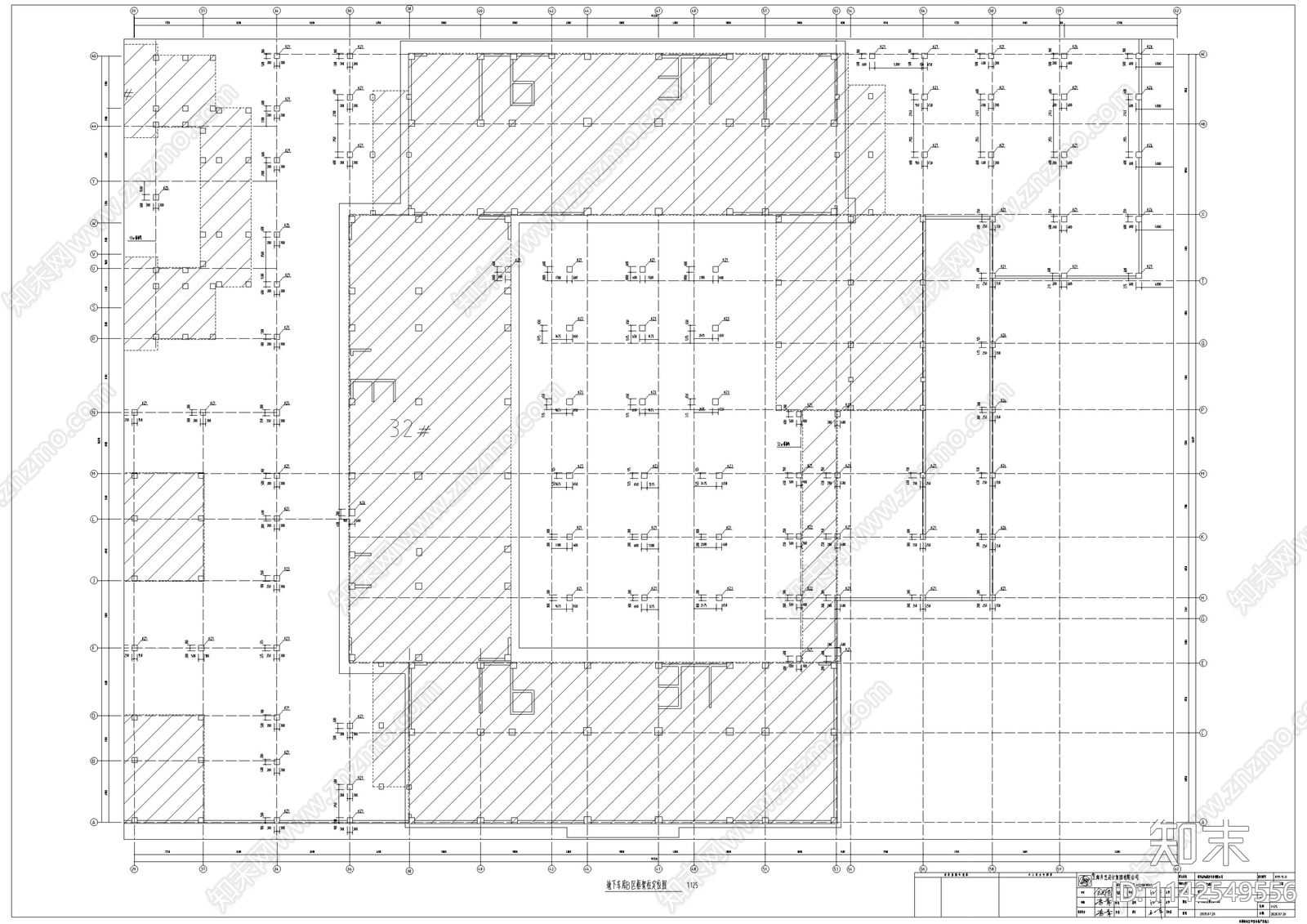 步行街区地下车库结构cad施工图下载【ID:1142549556】