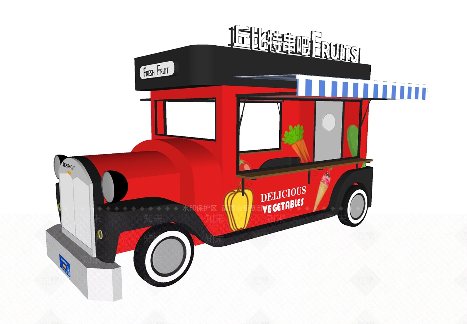 现代餐车SU模型下载【ID:1142550363】