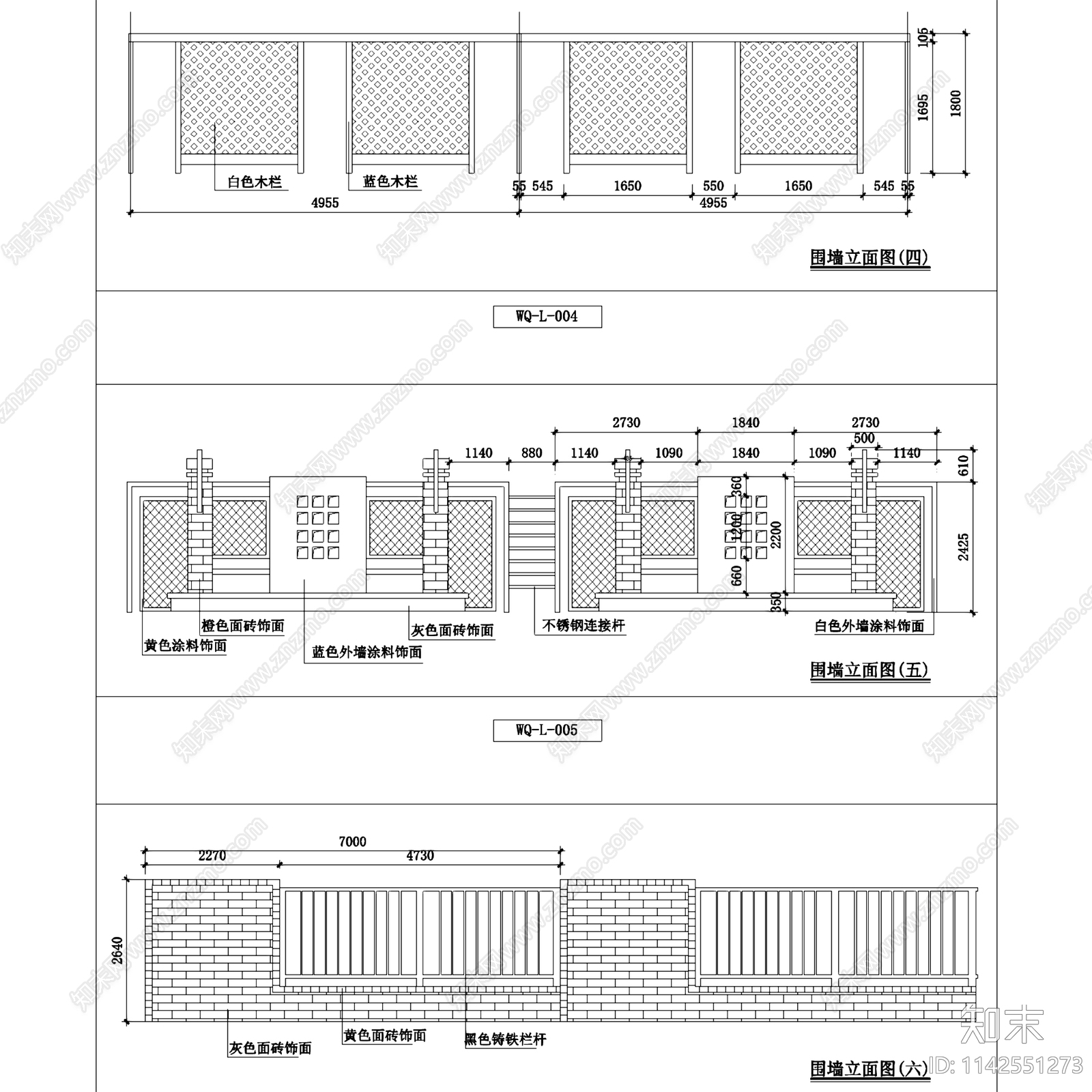 园林景观特色围墙大样8套施工图下载【ID:1142551273】