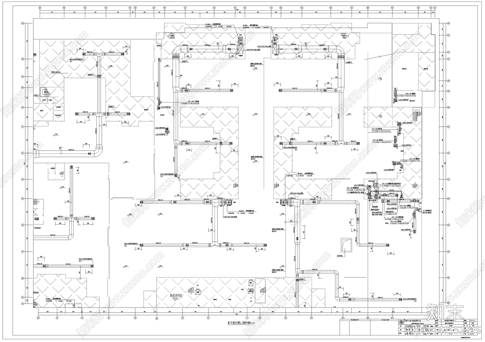 地下车库通风系统cad施工图下载【ID:1142552215】