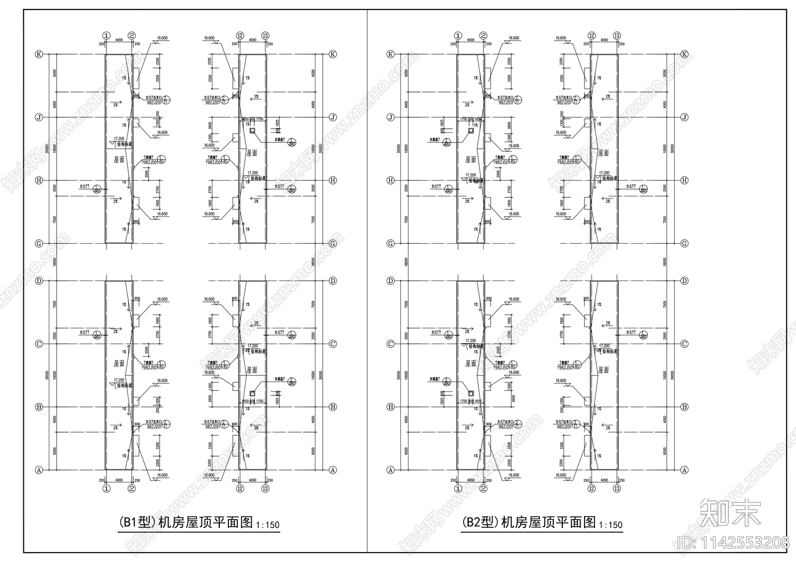 标准厂房建筑cad施工图下载【ID:1142553208】