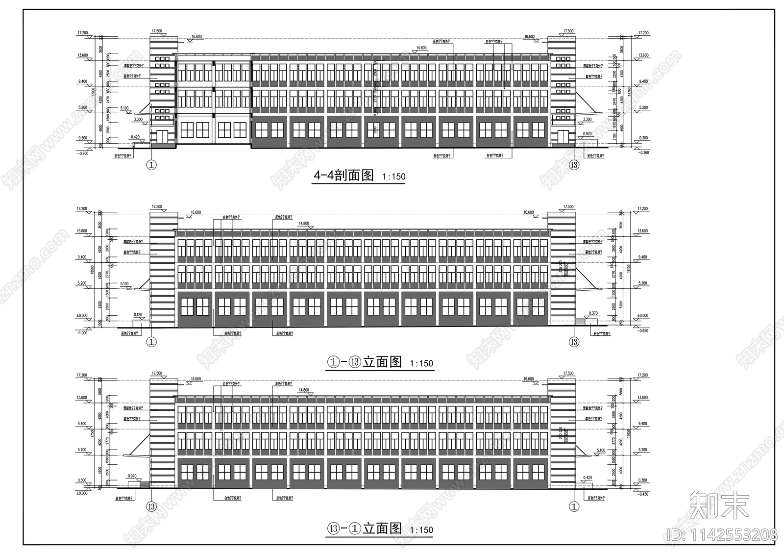 标准厂房建筑cad施工图下载【ID:1142553208】