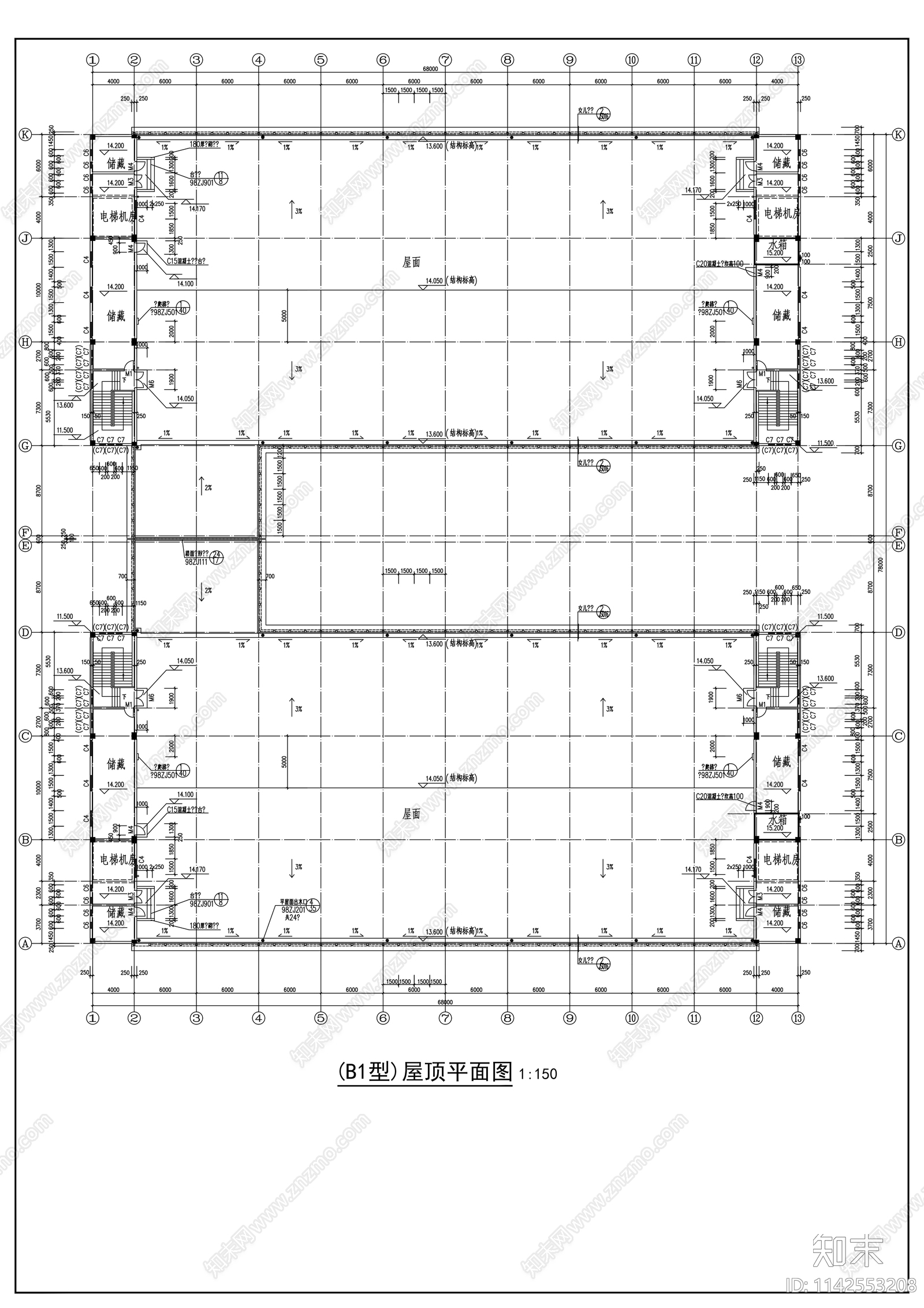标准厂房建筑cad施工图下载【ID:1142553208】