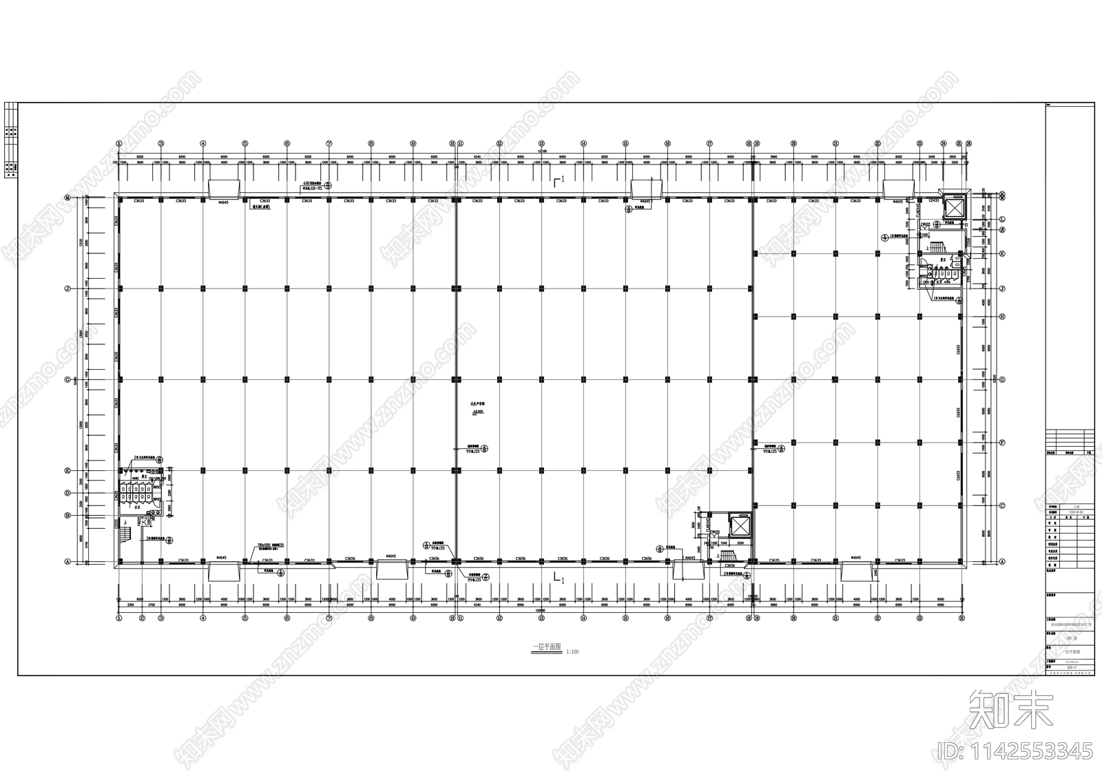 纺织染坊厂房建筑cad施工图下载【ID:1142553345】