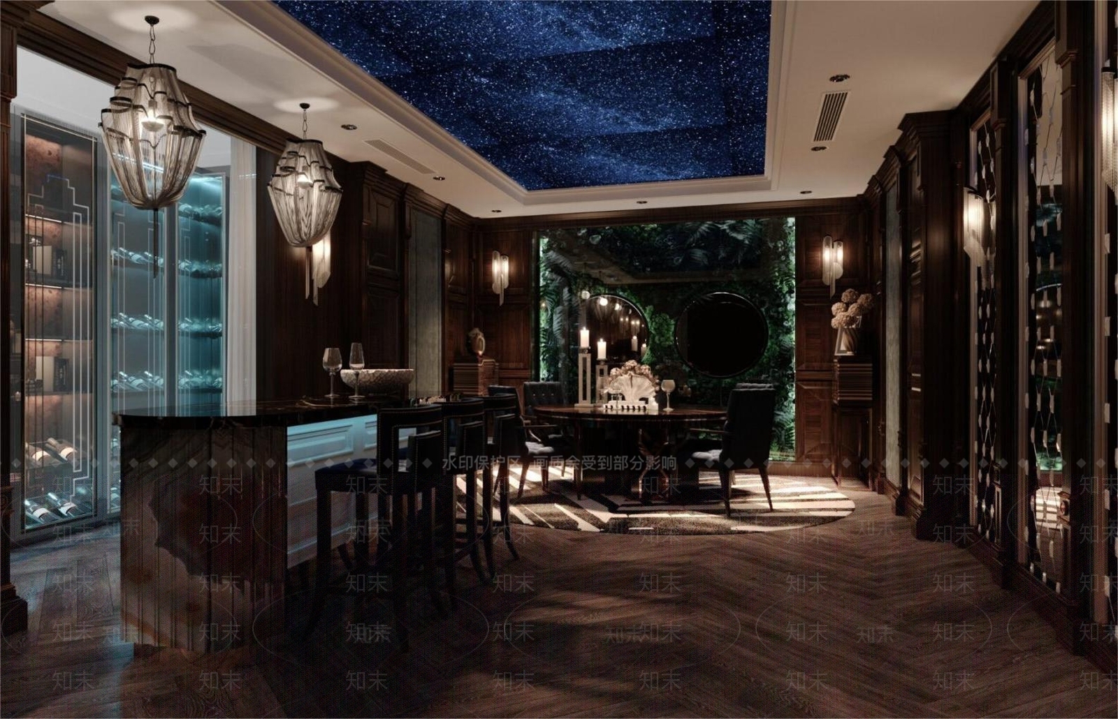 哥特风格酒店KTV酒柜吊顶吧台3D模型下载【ID:1142553805】