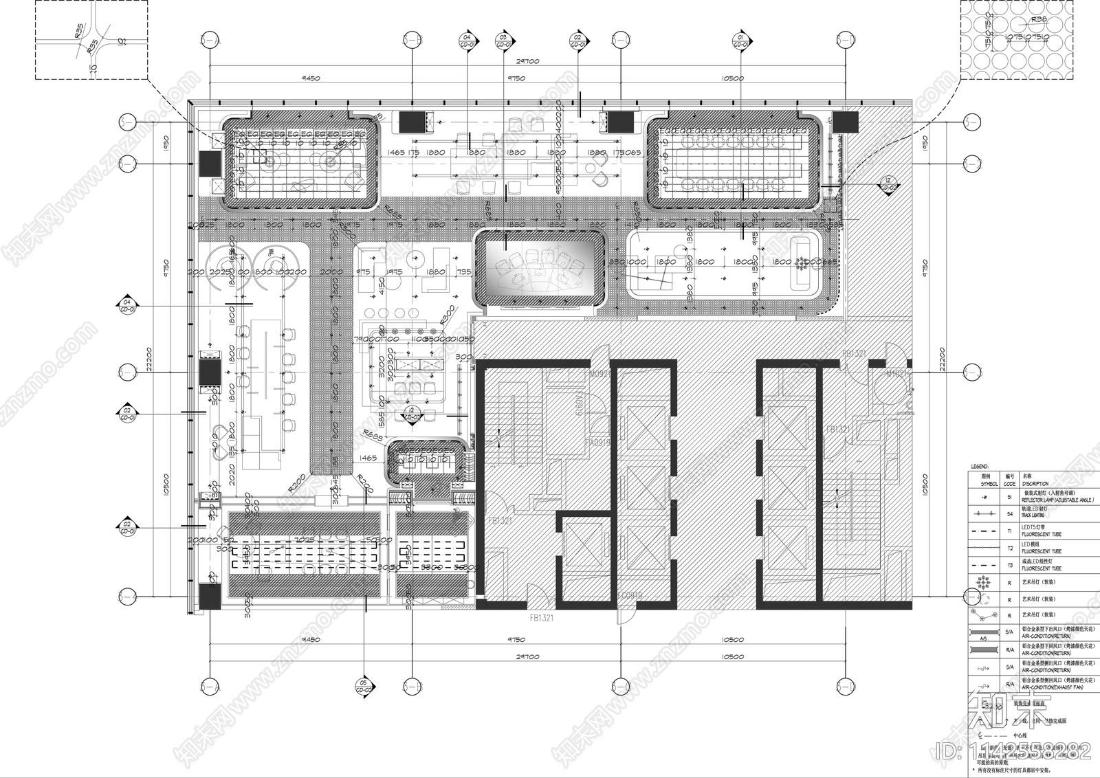 办公室室内装修cad施工图下载【ID:1142558282】