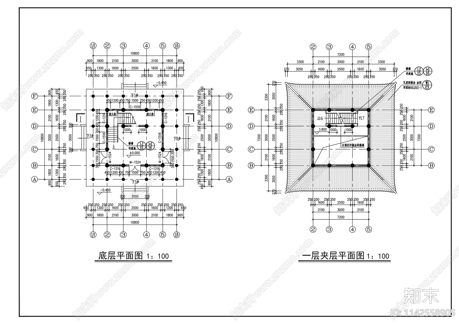天一阁古建筑cad施工图下载【ID:1142558905】