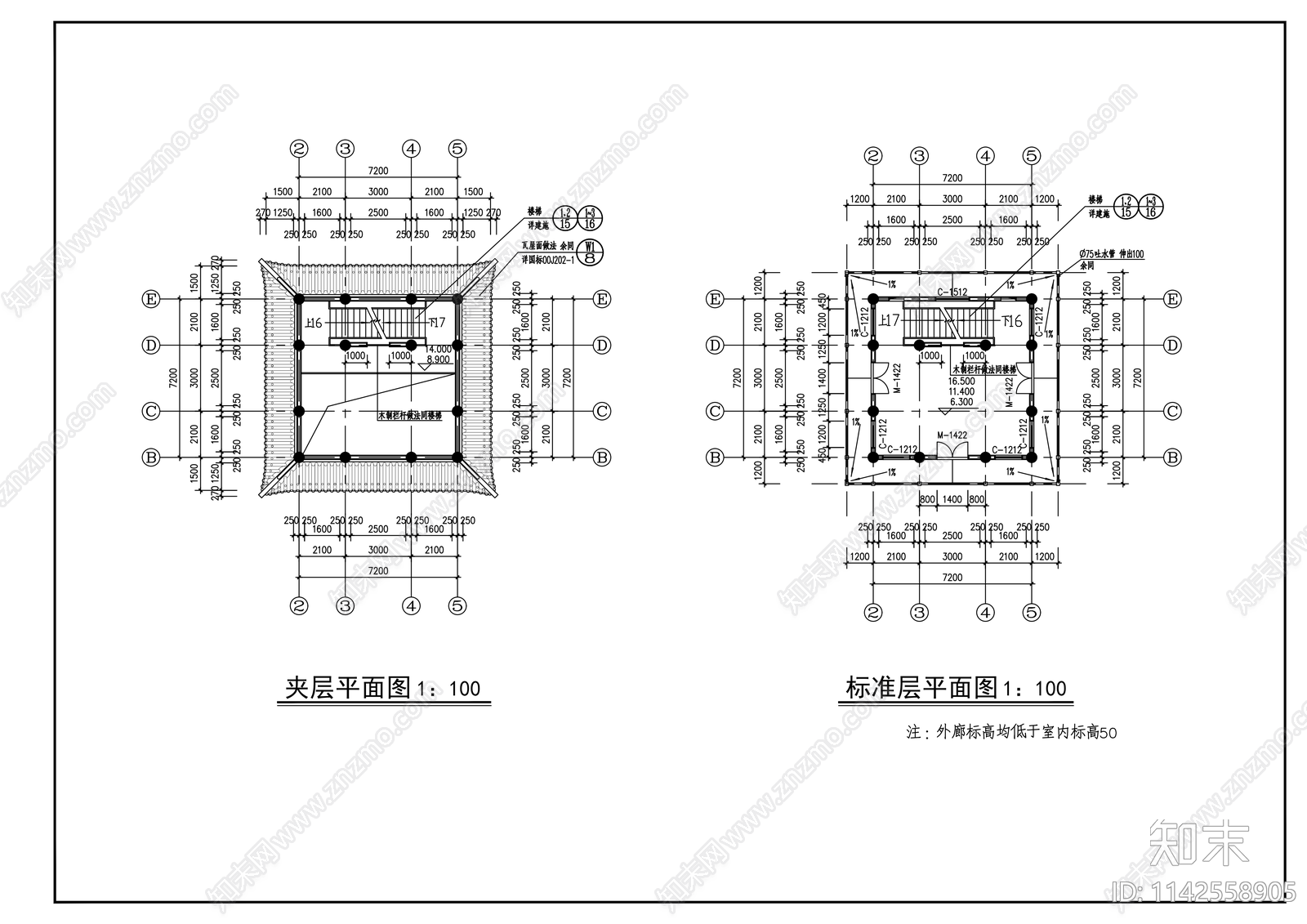 天一阁古建筑cad施工图下载【ID:1142558905】