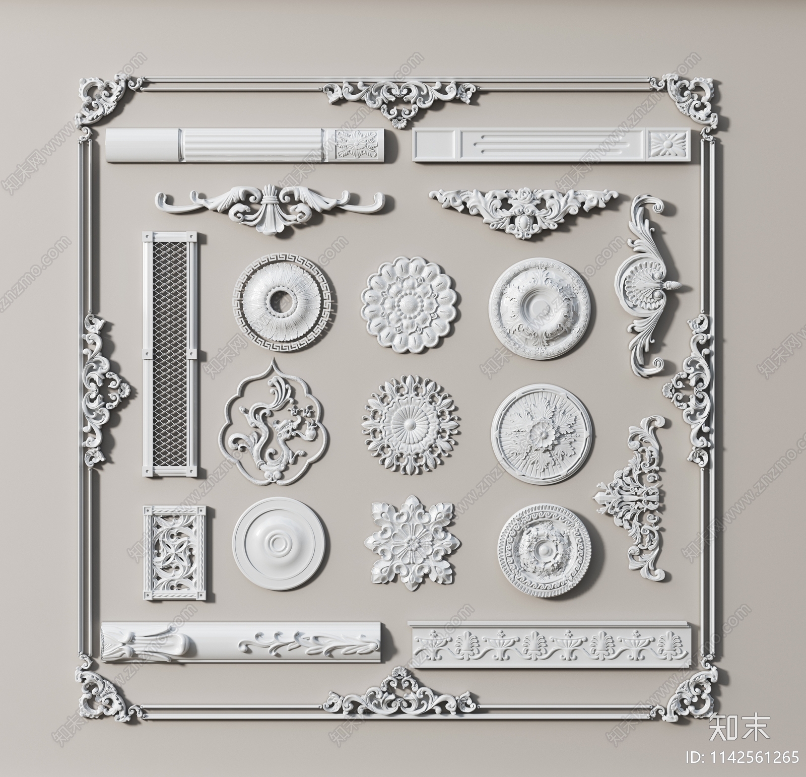 欧式线条3D模型下载【ID:1142561265】