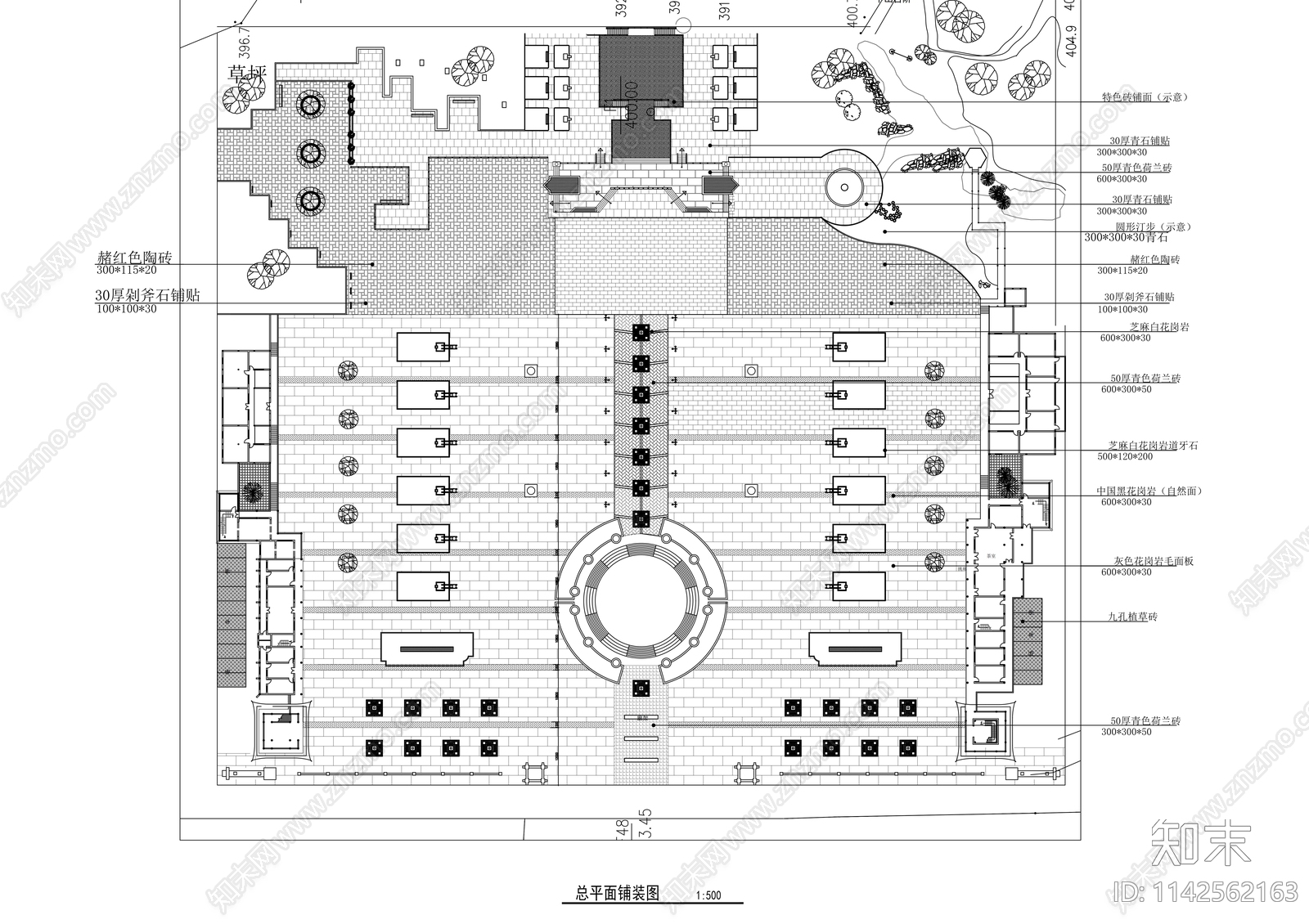 临汾市某森林公园景观cad施工图下载【ID:1142562163】