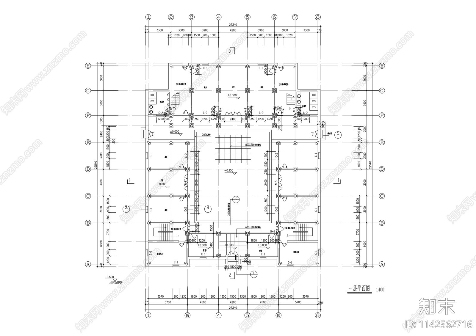 仿古建筑cad施工图下载【ID:1142562716】