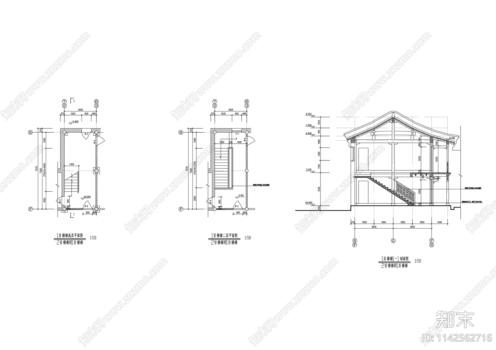仿古建筑cad施工图下载【ID:1142562716】