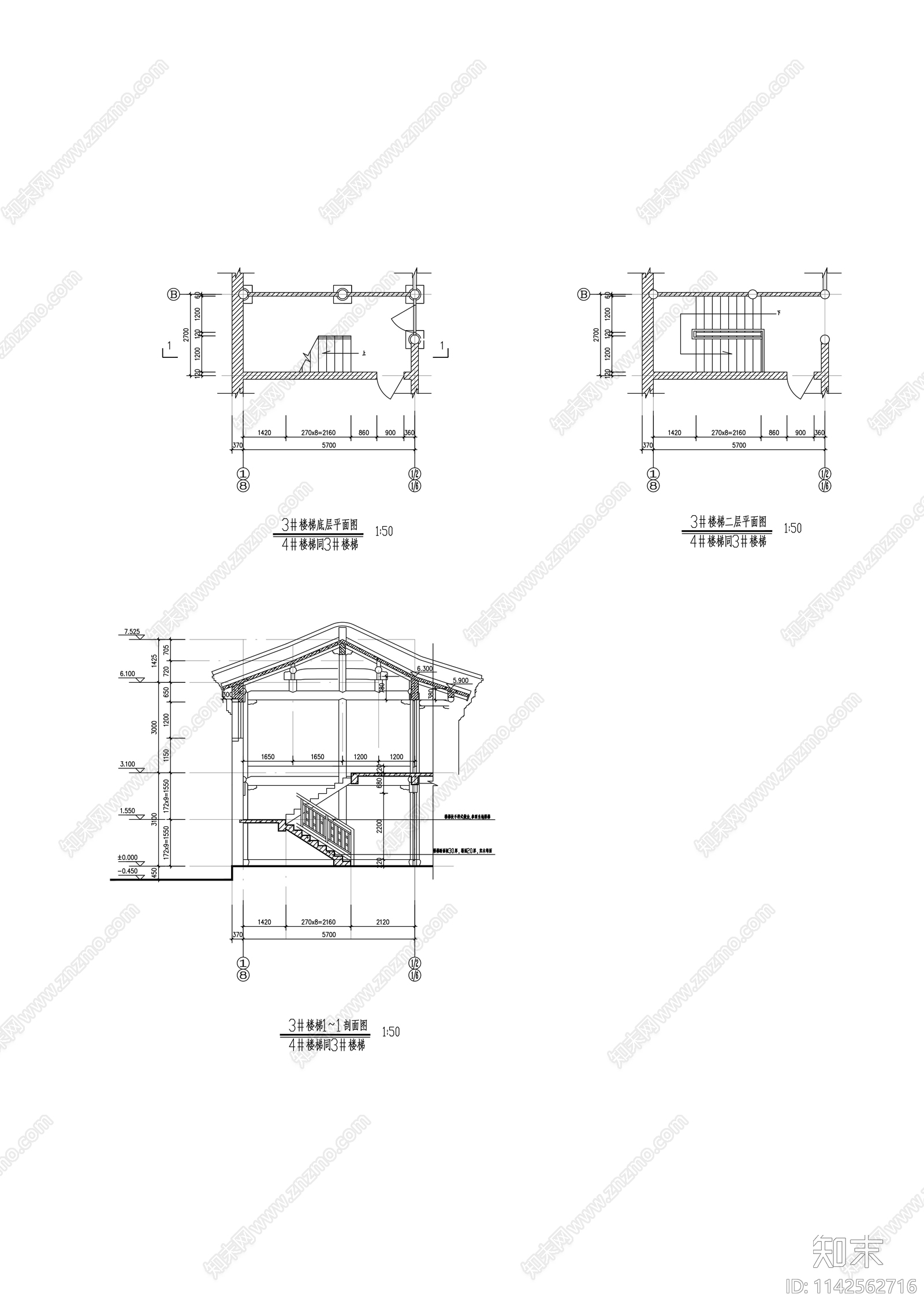 仿古建筑cad施工图下载【ID:1142562716】