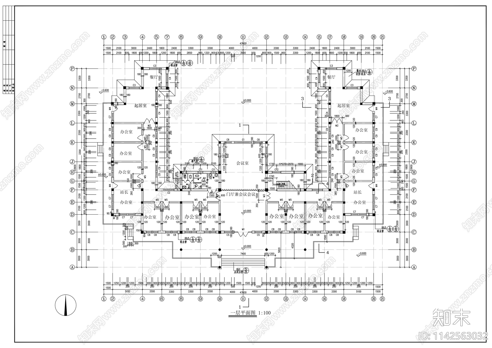 仿古建筑cad施工图下载【ID:1142563032】