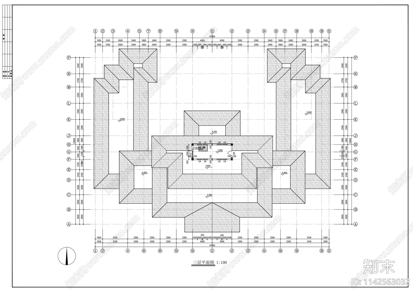 仿古建筑cad施工图下载【ID:1142563032】