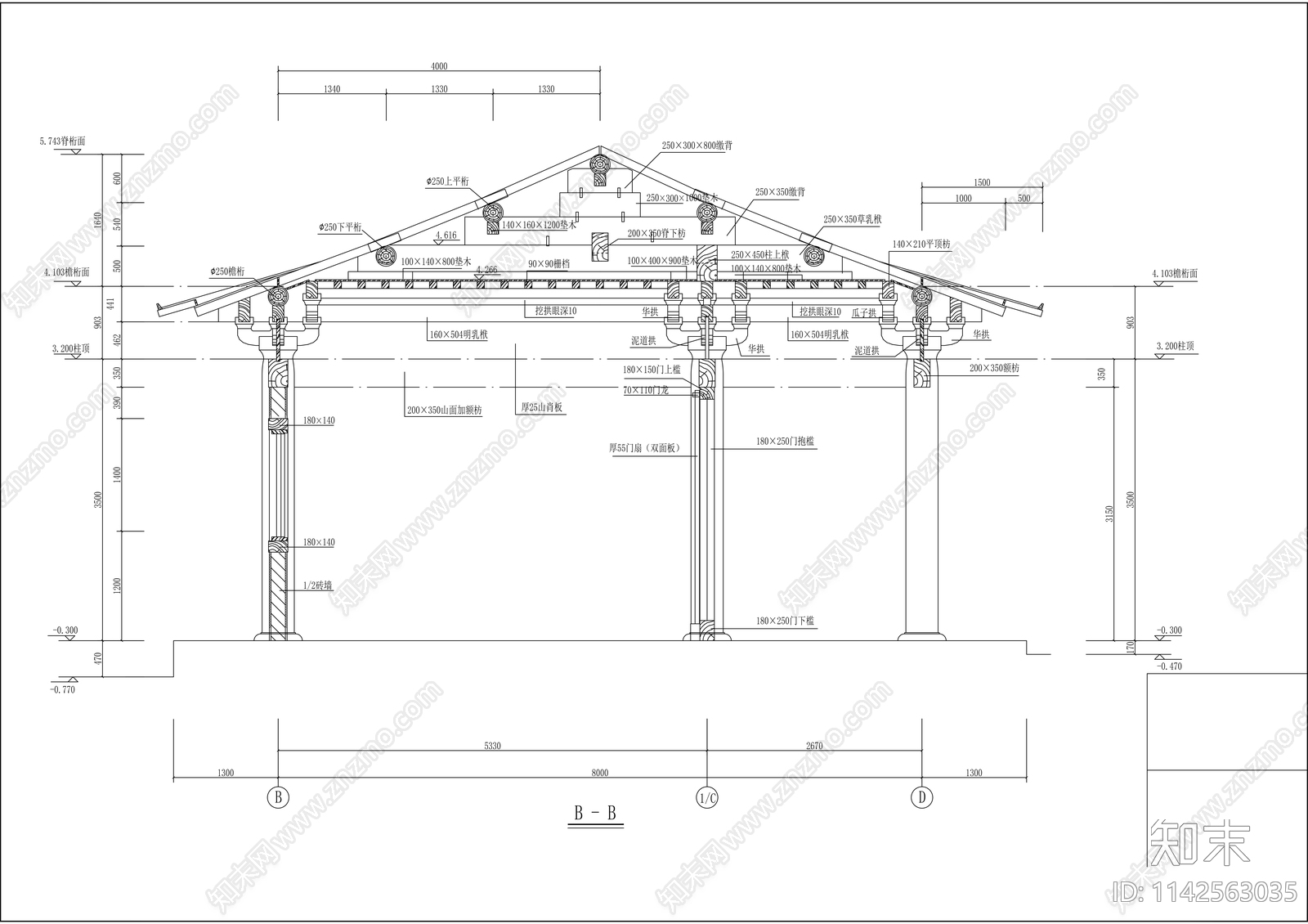 古建筑cad施工图下载【ID:1142563035】
