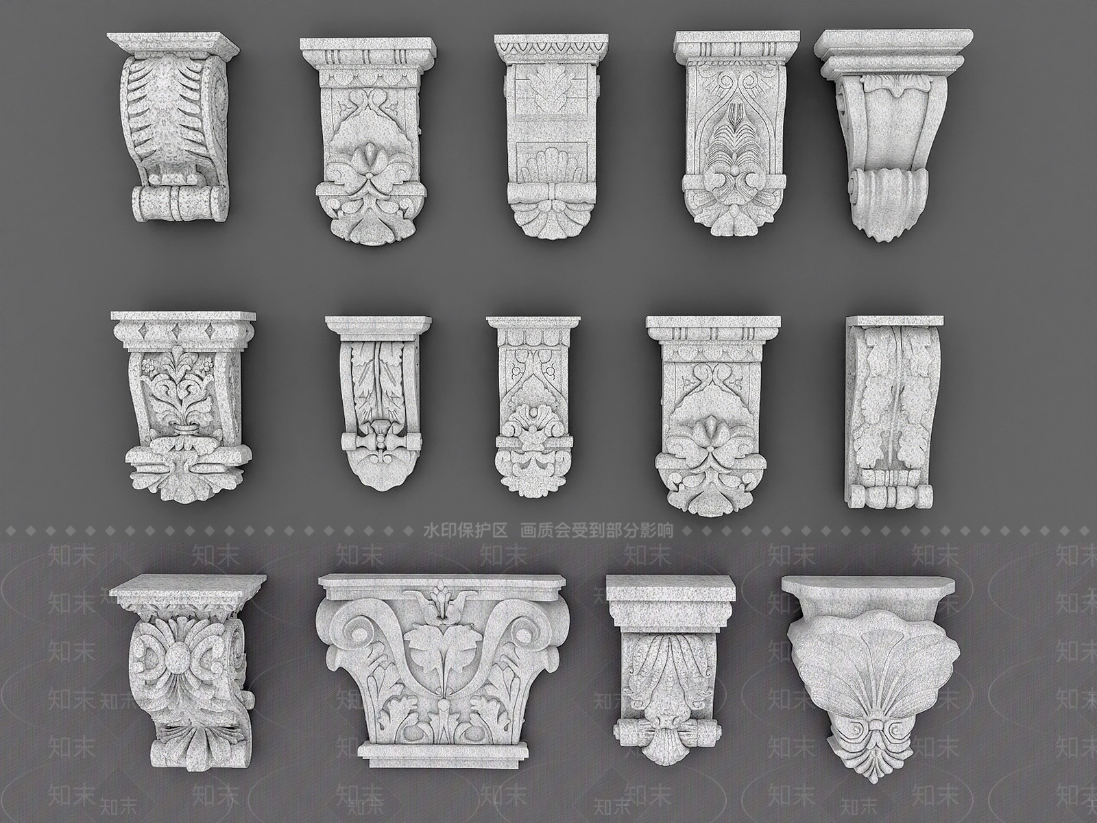 欧式浮雕SU模型下载【ID:1142563713】