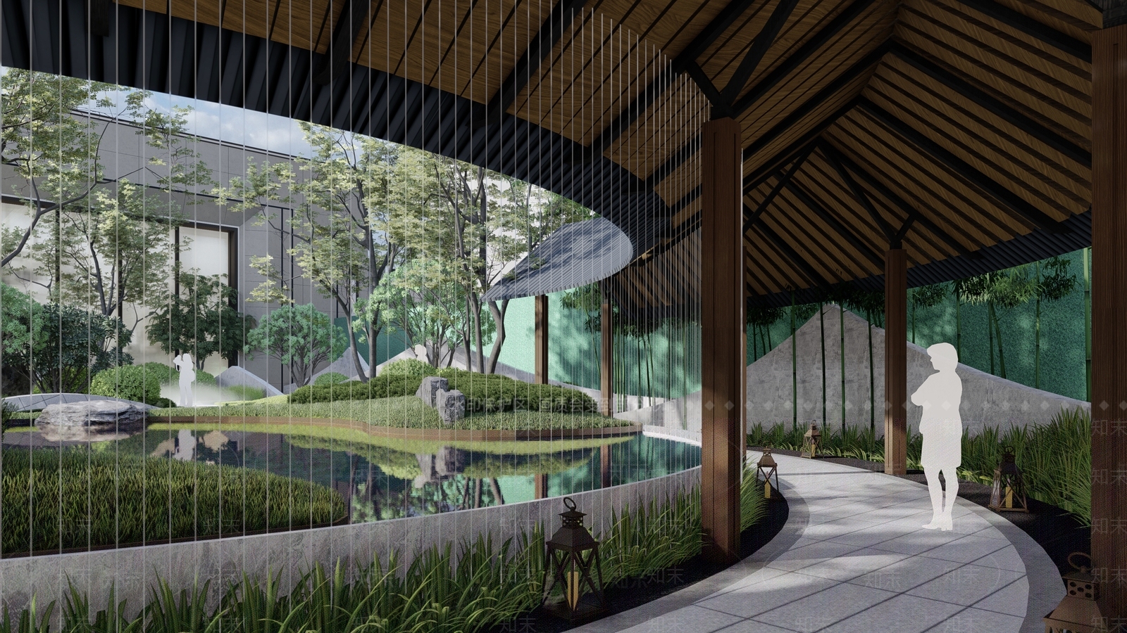 现代简约长廊SU模型下载【ID:1142632920】