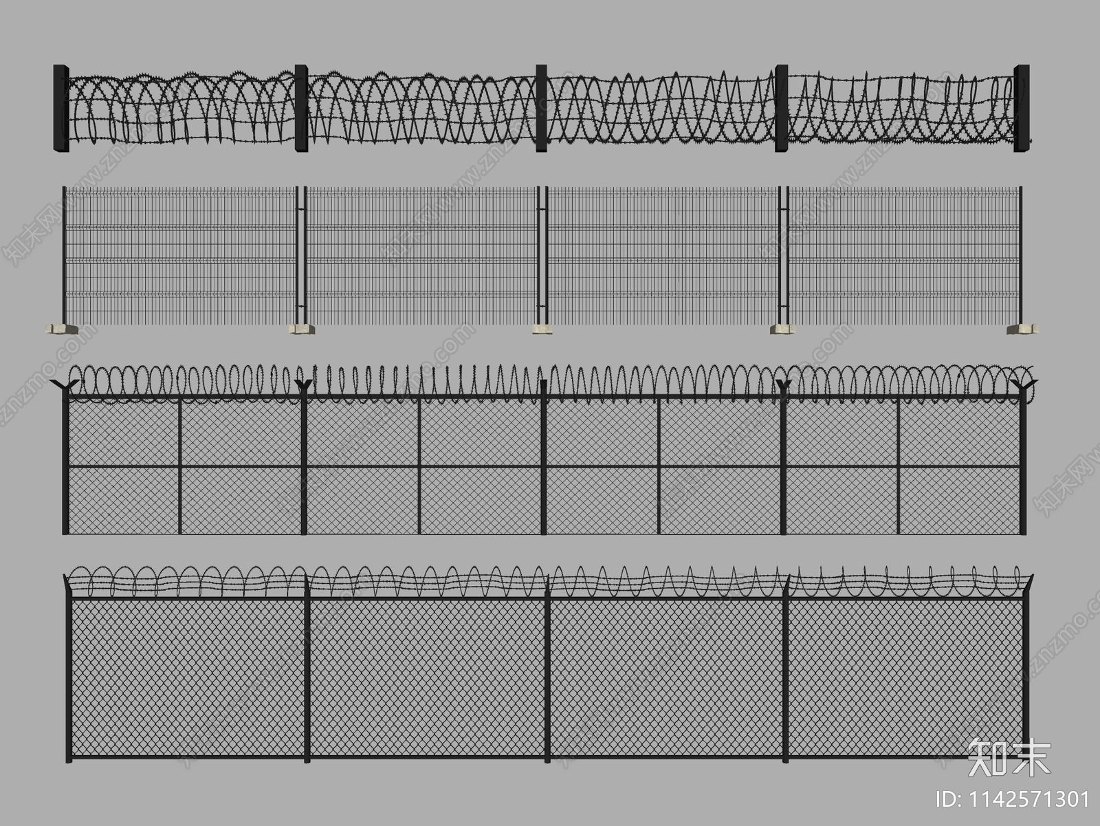 现代围栏SU模型下载【ID:1142571301】
