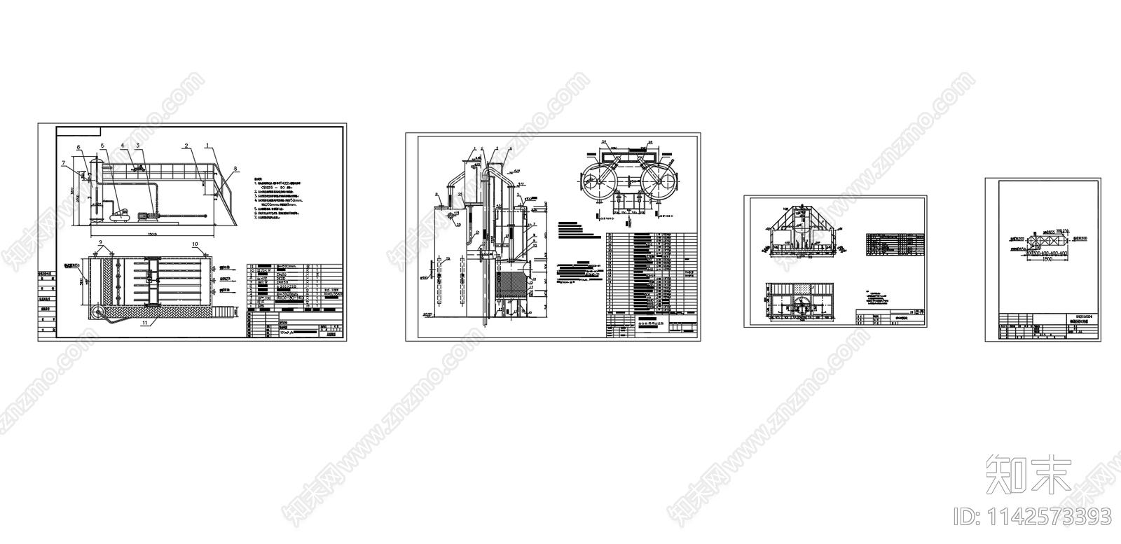 150立方高效一体化气浮设备cad施工图下载【ID:1142573393】