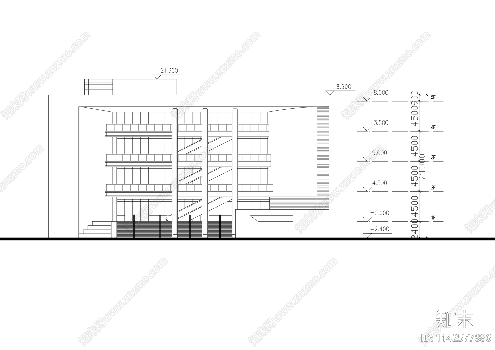 大学食堂建筑cad施工图下载【ID:1142577886】