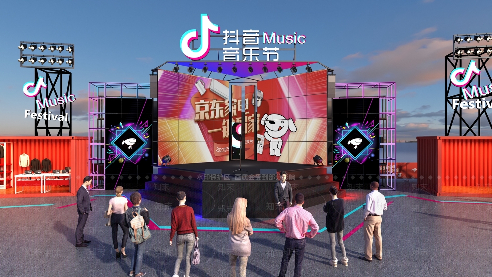现代音乐节外摆SU模型下载【ID:1142580413】