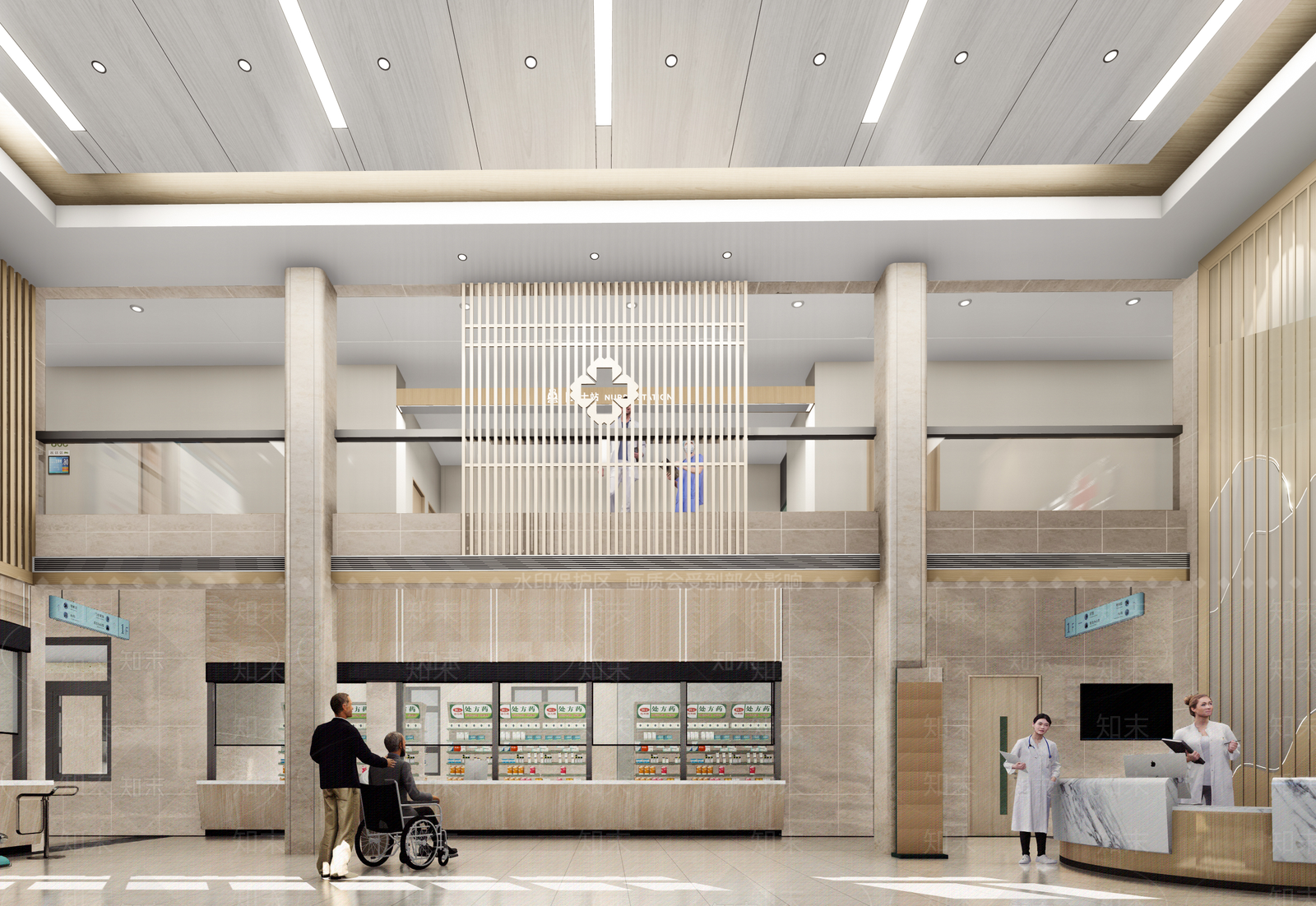 现代医院大厅SU模型下载【ID:1142581693】