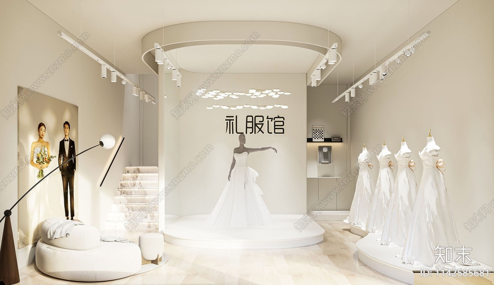 现代婚纱摄影店SU模型下载【ID:1142585681】