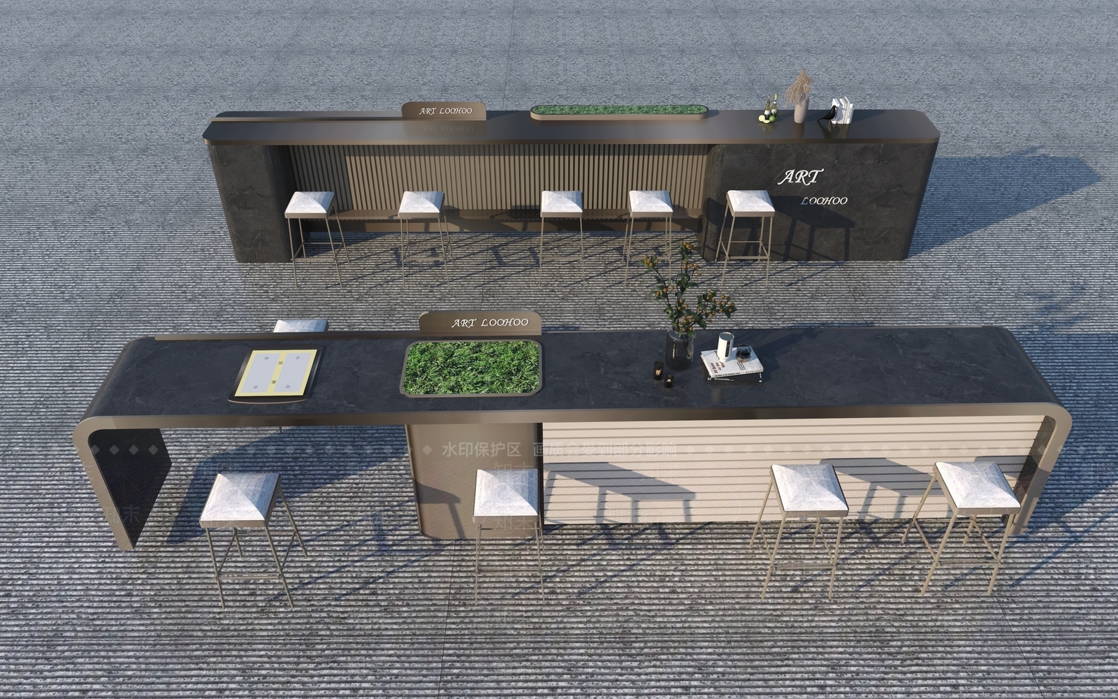 现代户外景观座椅3D模型下载【ID:1142585645】