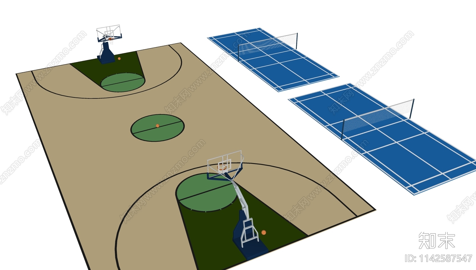 篮球架SU模型下载【ID:1142587547】