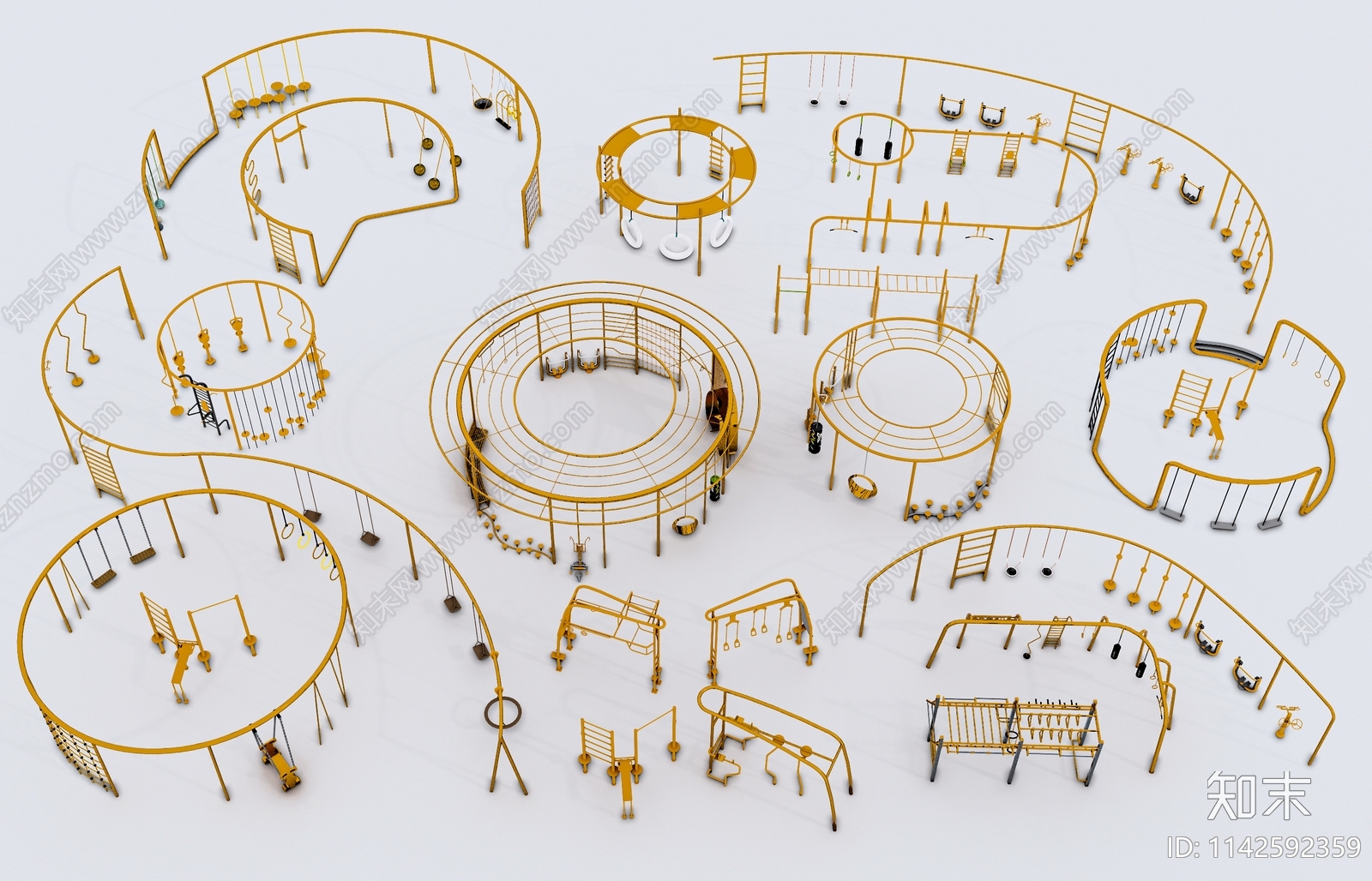 户外大型健身器材SU模型下载【ID:1142592359】