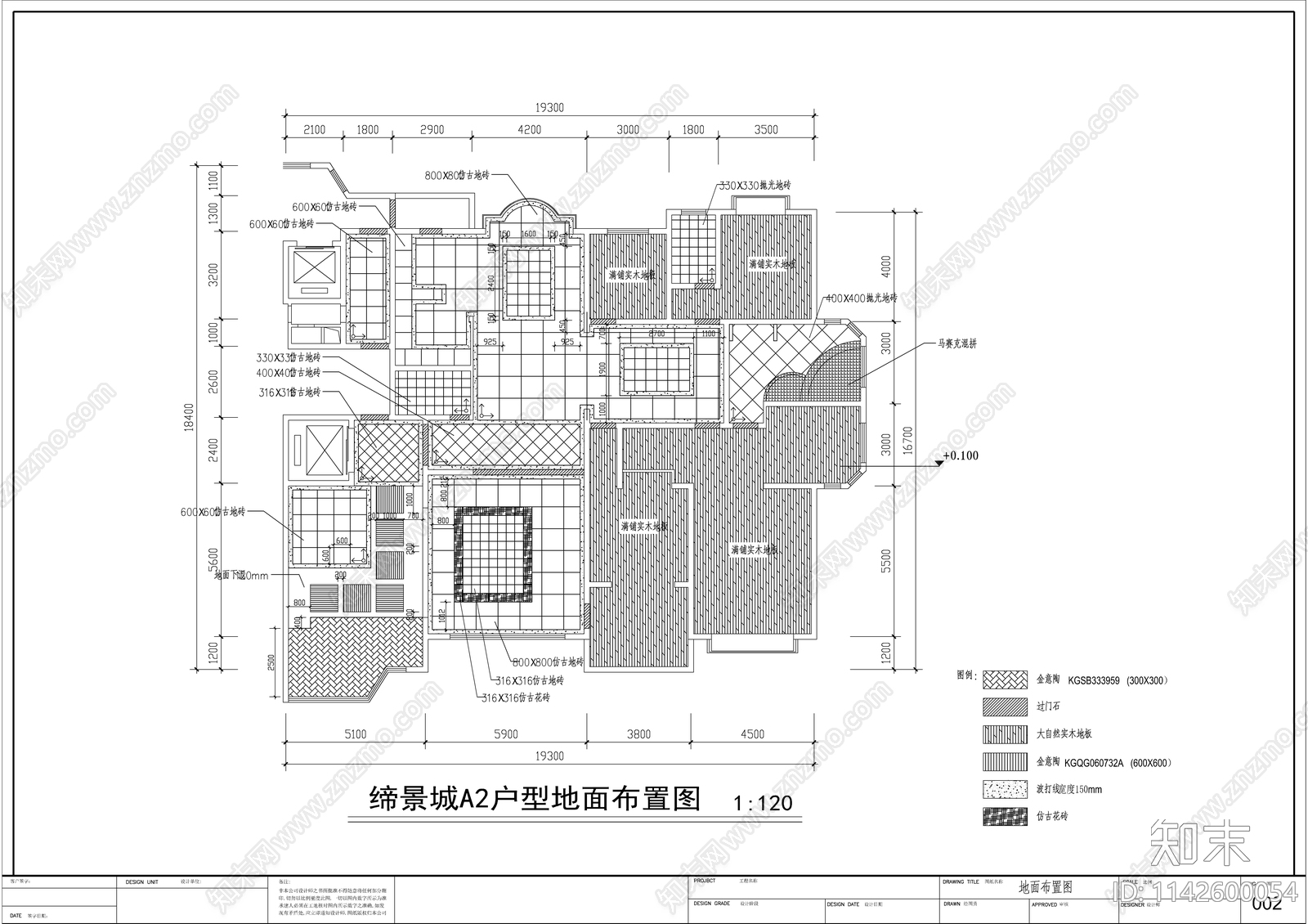 欧式大平层室内装修cad施工图下载【ID:1142600054】