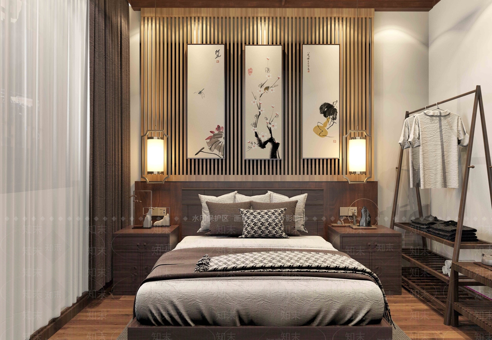 新中式民宿3D模型下载【ID:1142600520】
