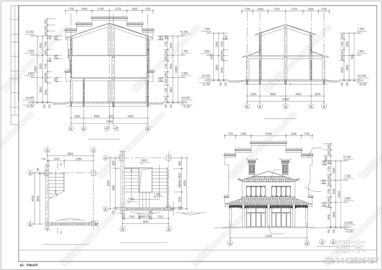 古建筑cad施工图下载【ID:1142606457】