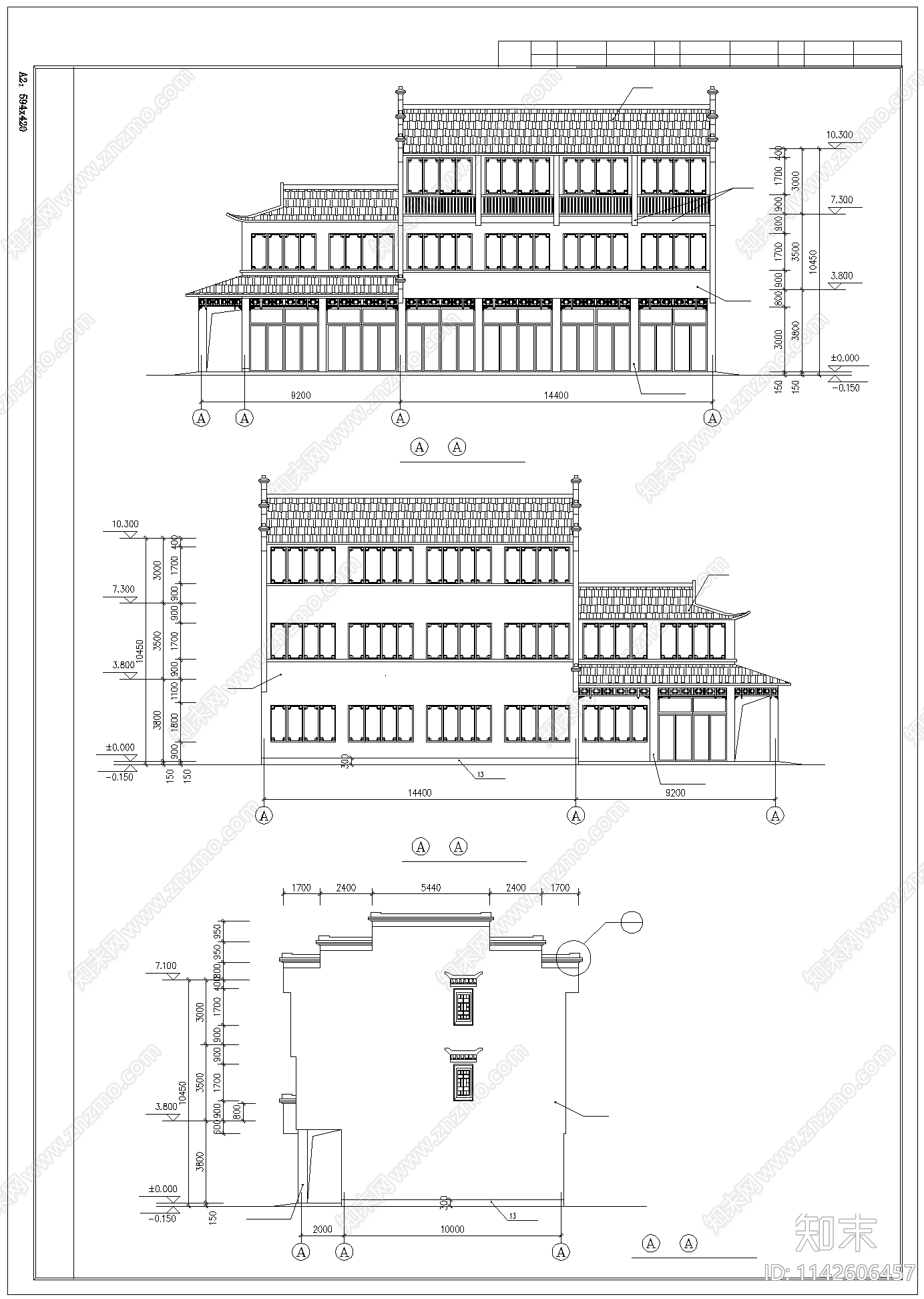 古建筑cad施工图下载【ID:1142606457】