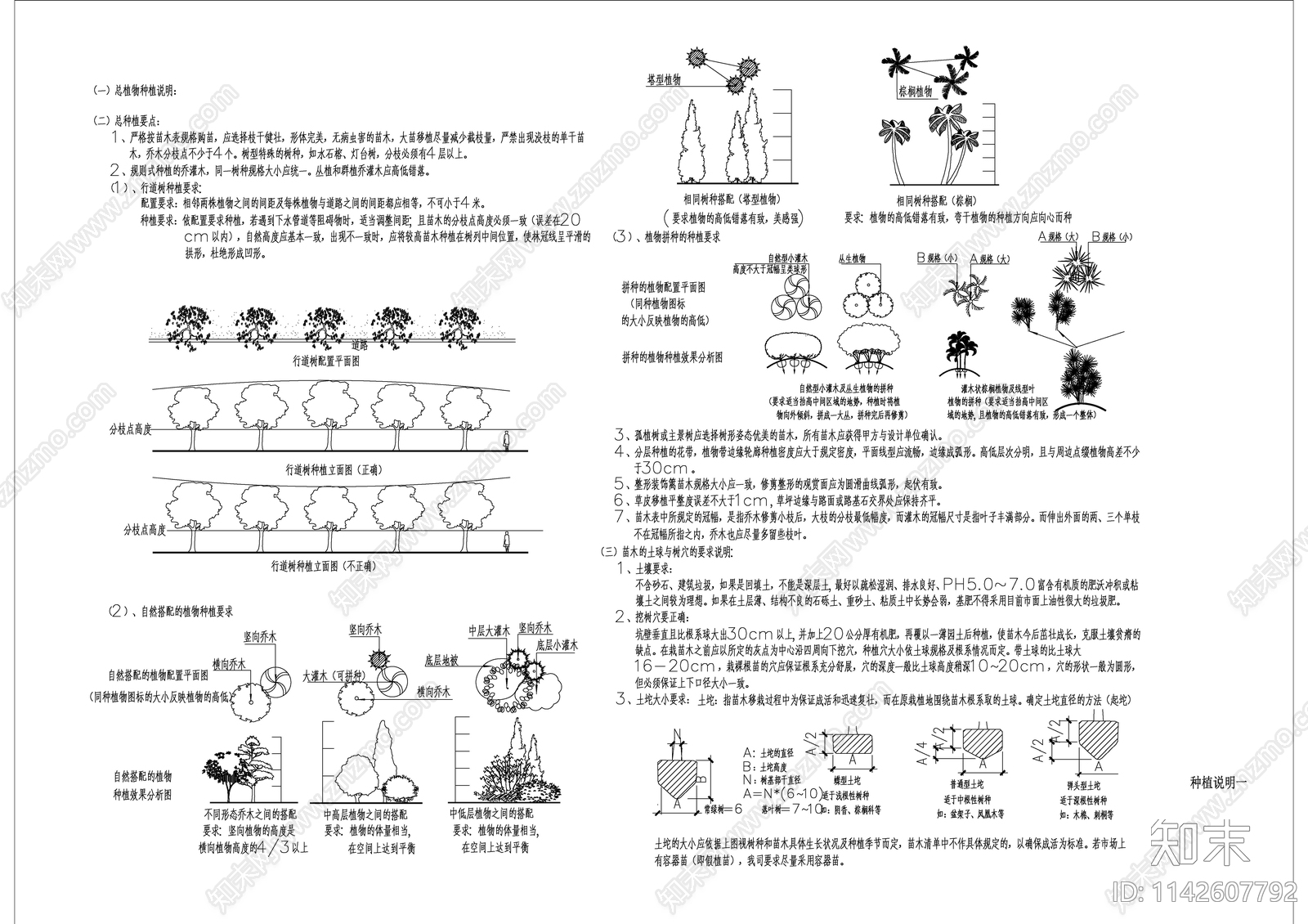 绿化设计说明cad施工图下载【ID:1142607792】