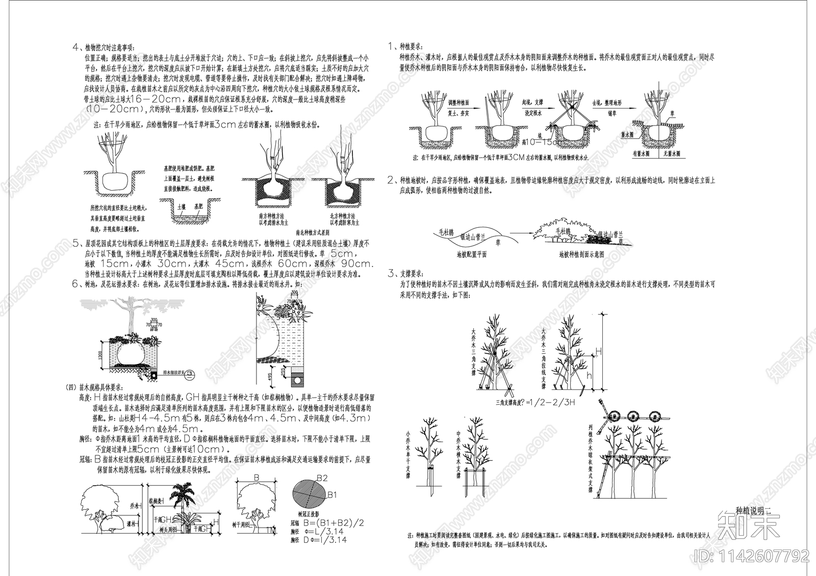 绿化设计说明cad施工图下载【ID:1142607792】