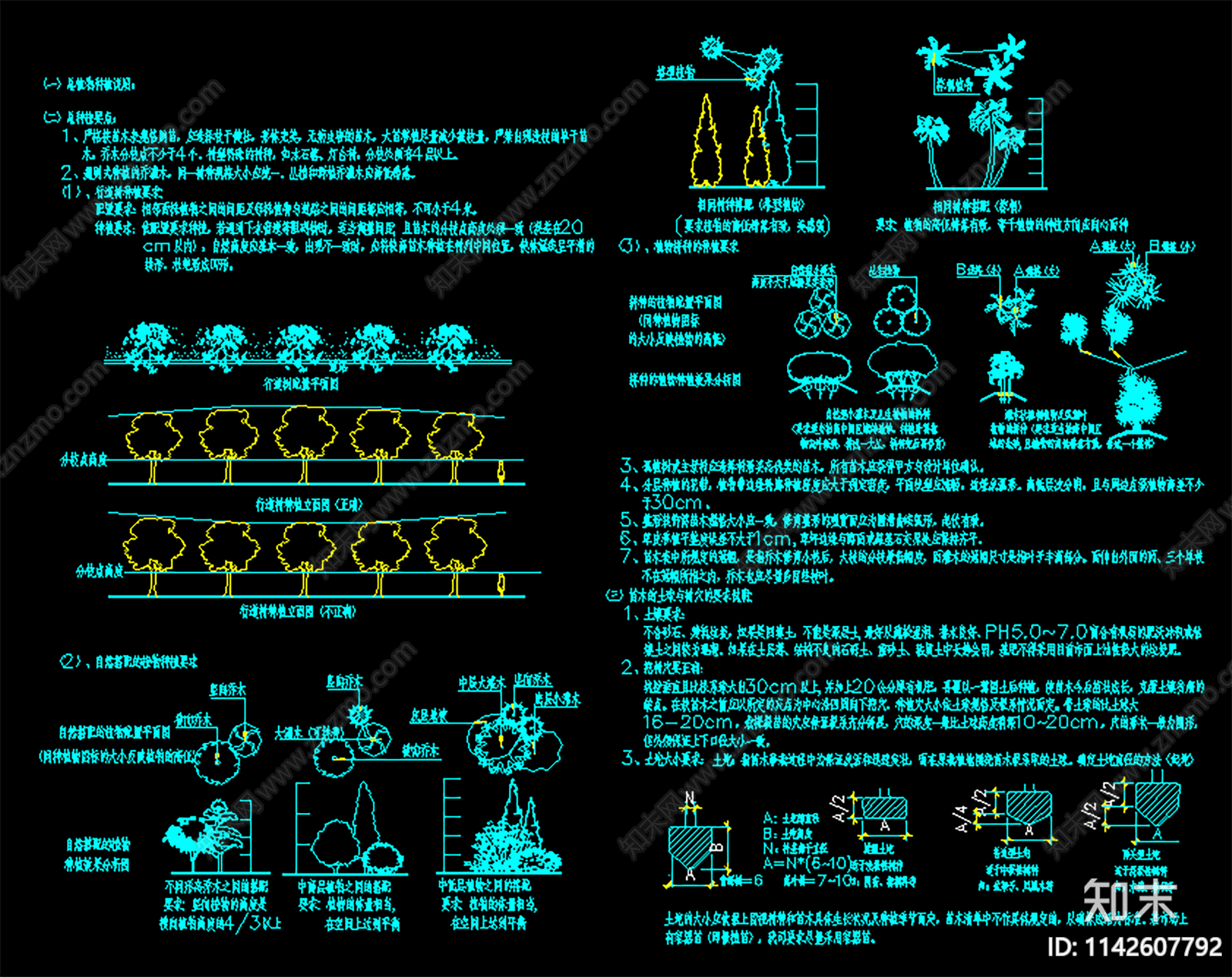 绿化设计说明cad施工图下载【ID:1142607792】