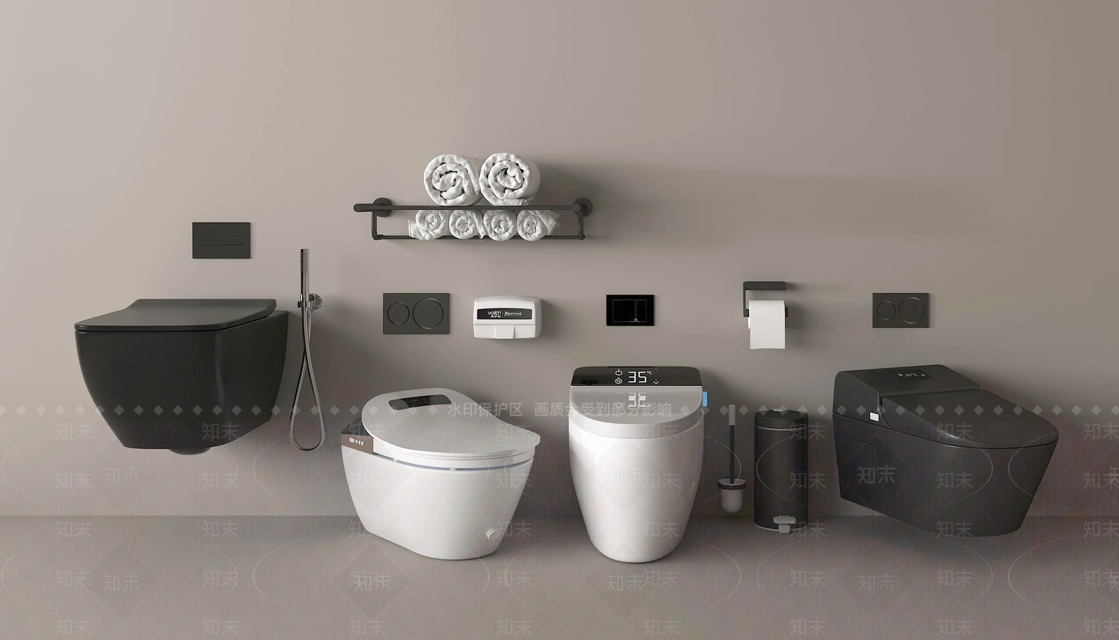 智能马桶3D模型下载【ID:1142608043】