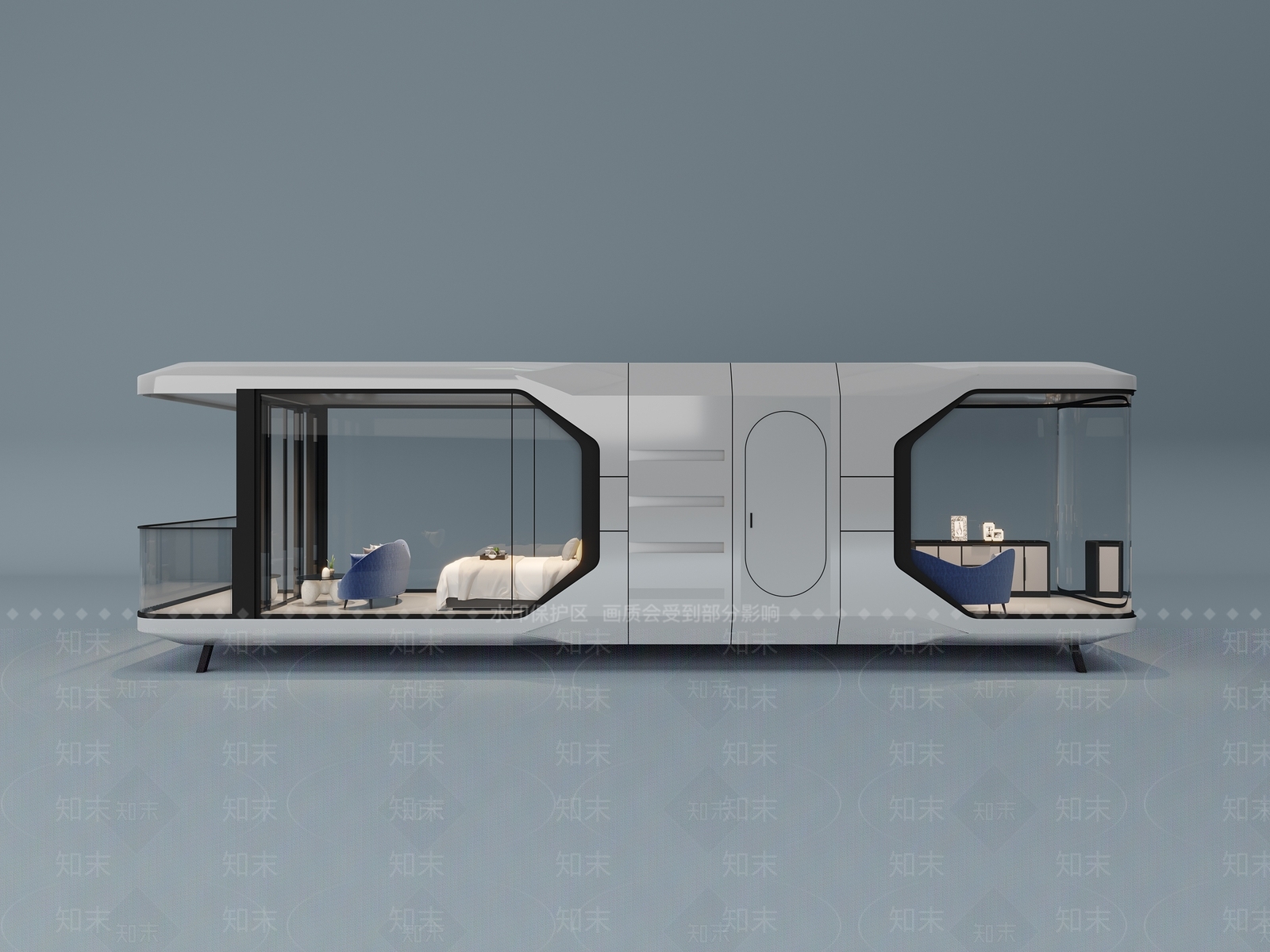 太空舱客房移动胶囊房3D模型下载【ID:1142620977】