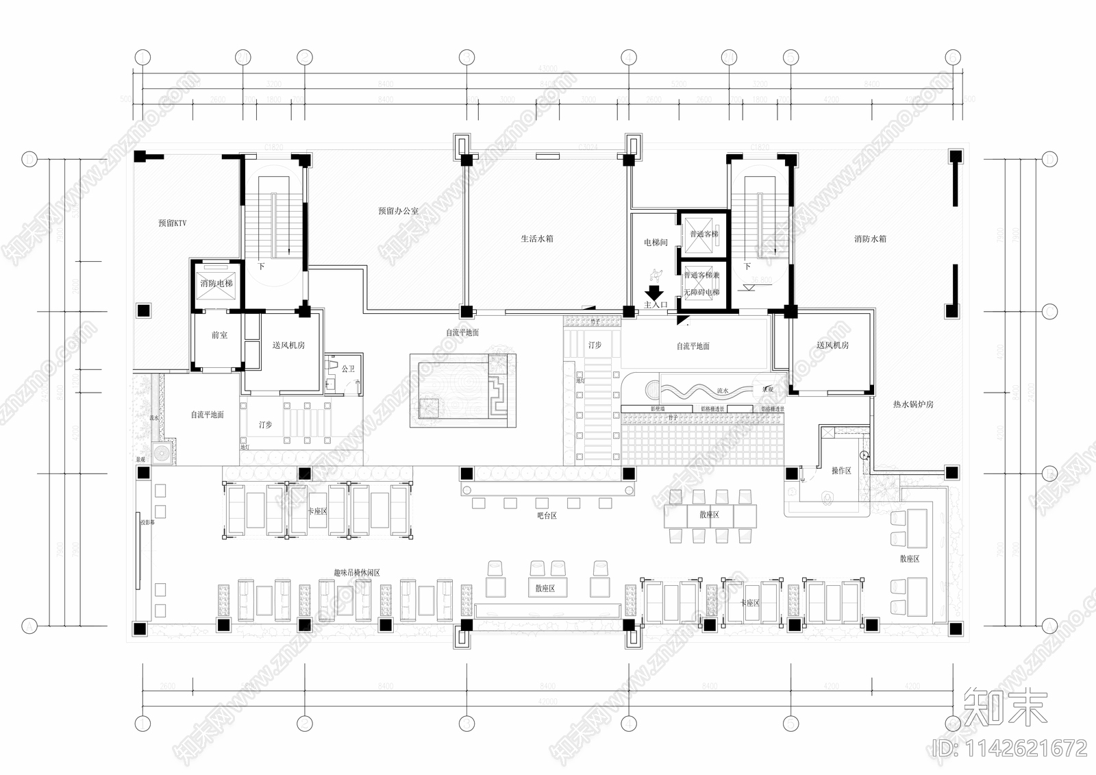 露天咖啡厅平面图施工图下载【ID:1142621672】