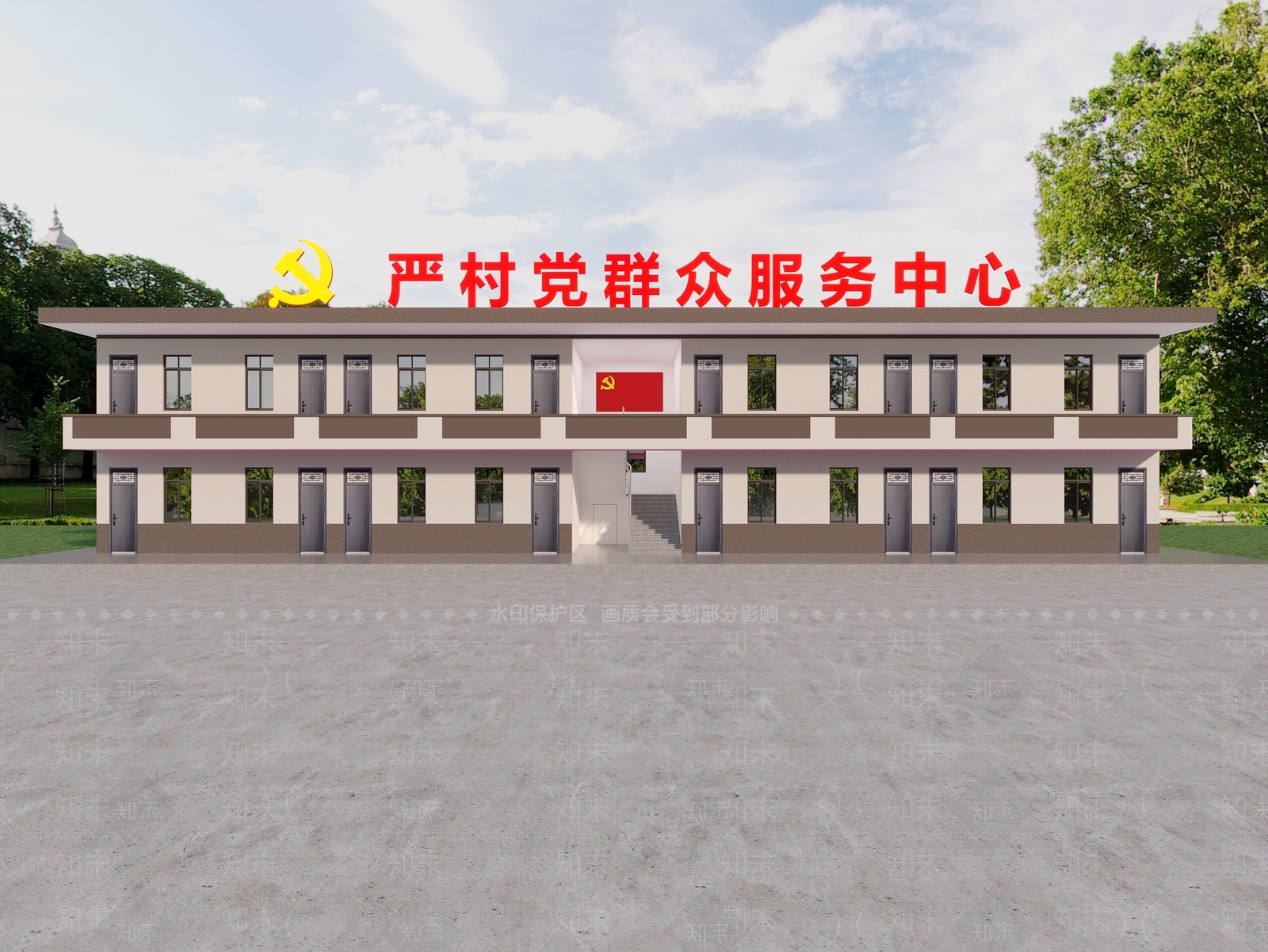 现代办公楼3D模型下载【ID:1142623219】