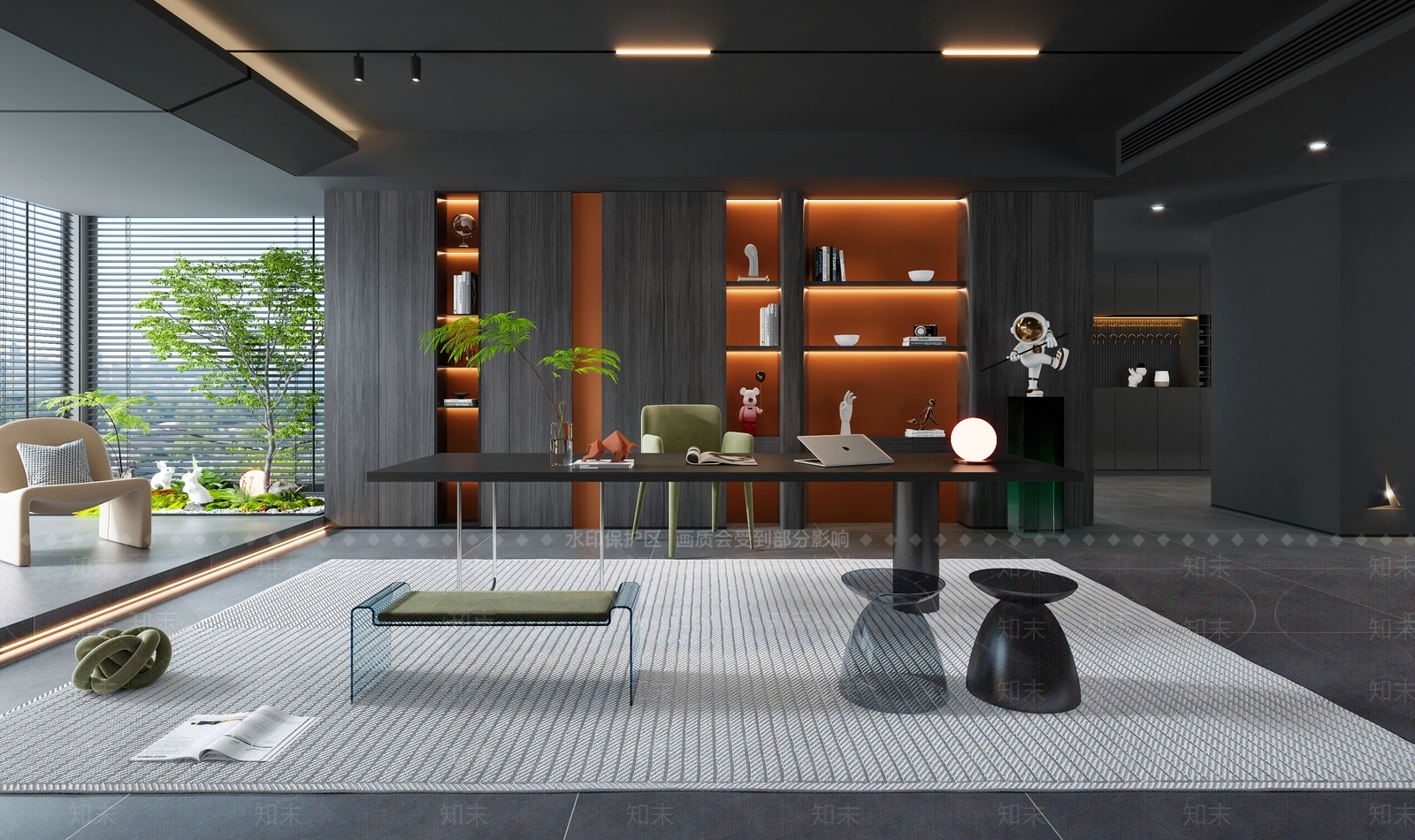现代书房3D模型下载【ID:1142625256】_知末3d模型网