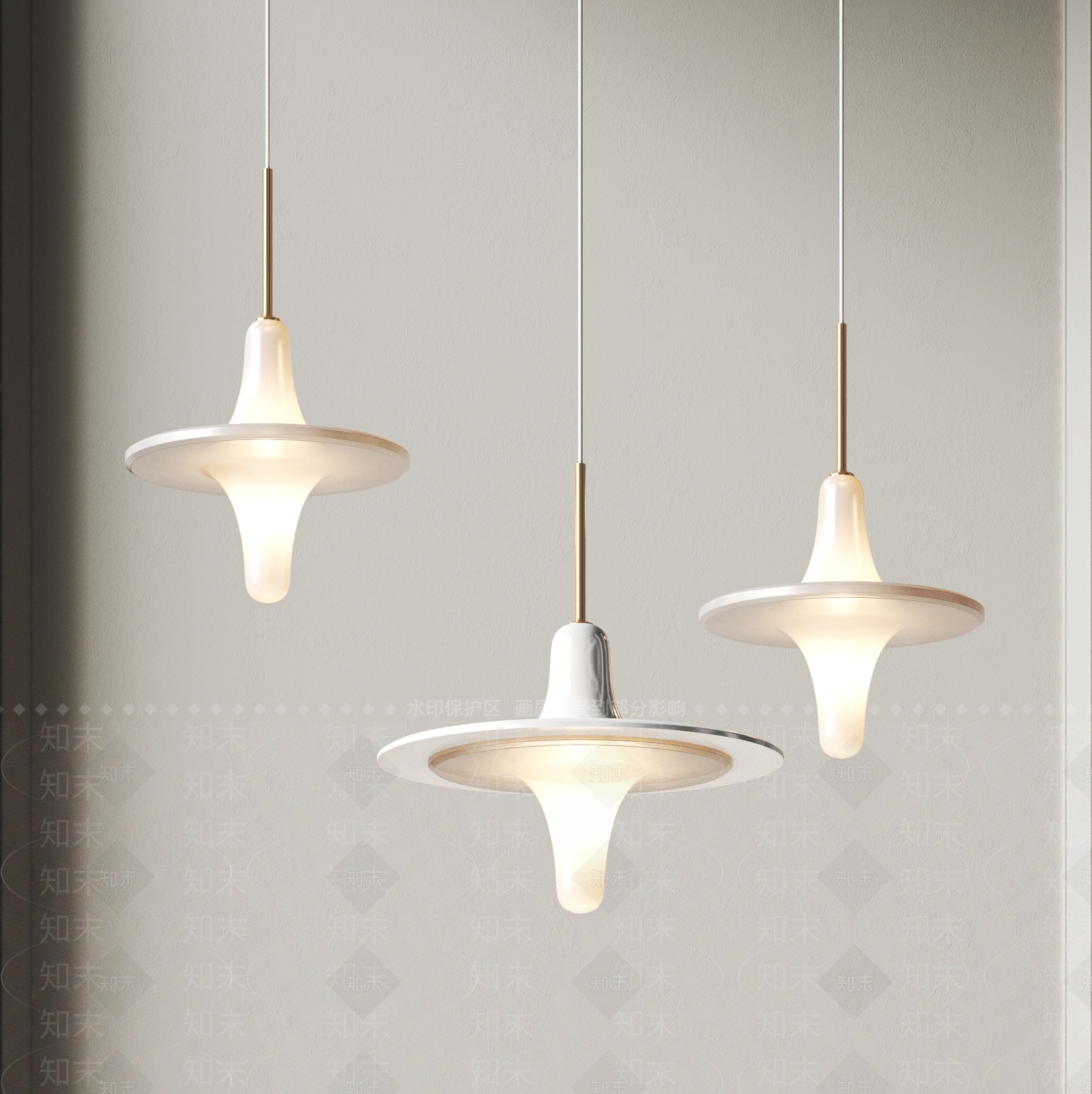 现代飞碟吊灯3D模型下载【ID:1142627473】