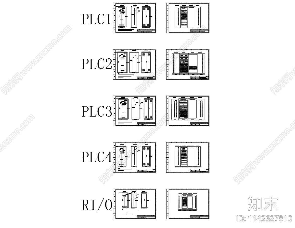 PLC控制柜结构图布置图cad施工图下载【ID:1142627810】