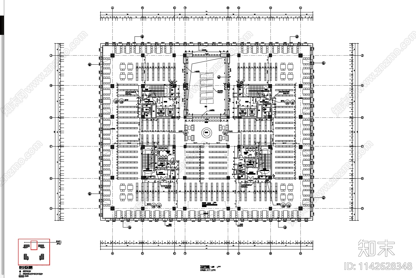 某高校图书馆建筑cad施工图下载【ID:1142628348】