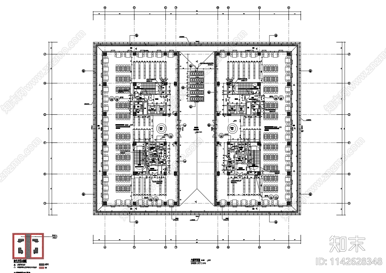 某高校图书馆建筑cad施工图下载【ID:1142628348】